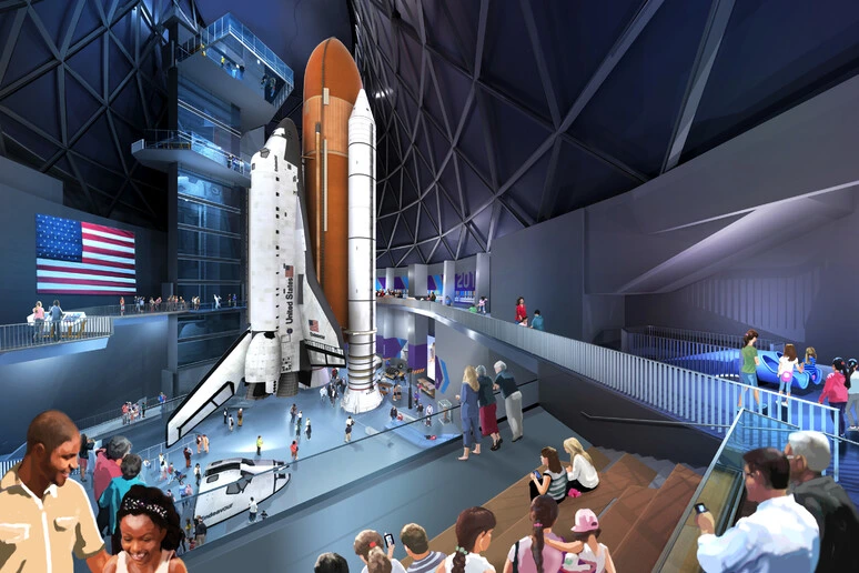 Endeavour rinasce a LA, apre il museo con lo Shuttle in posizione di lancio
