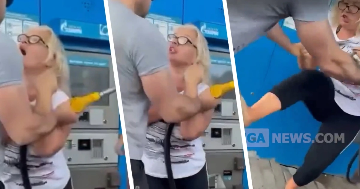 Sogar Frauen schlägern sich schon um Benzin